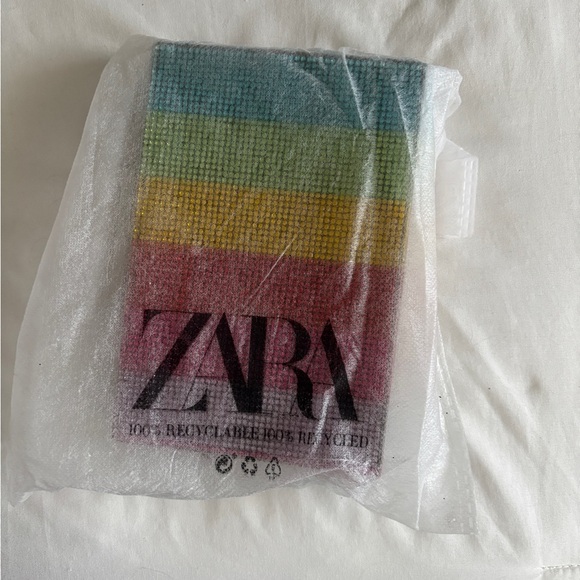 NWT Zara Rainbow Embellished Rhinestone Crossbody Clutch Evening Rare - Picture 9 of 9
